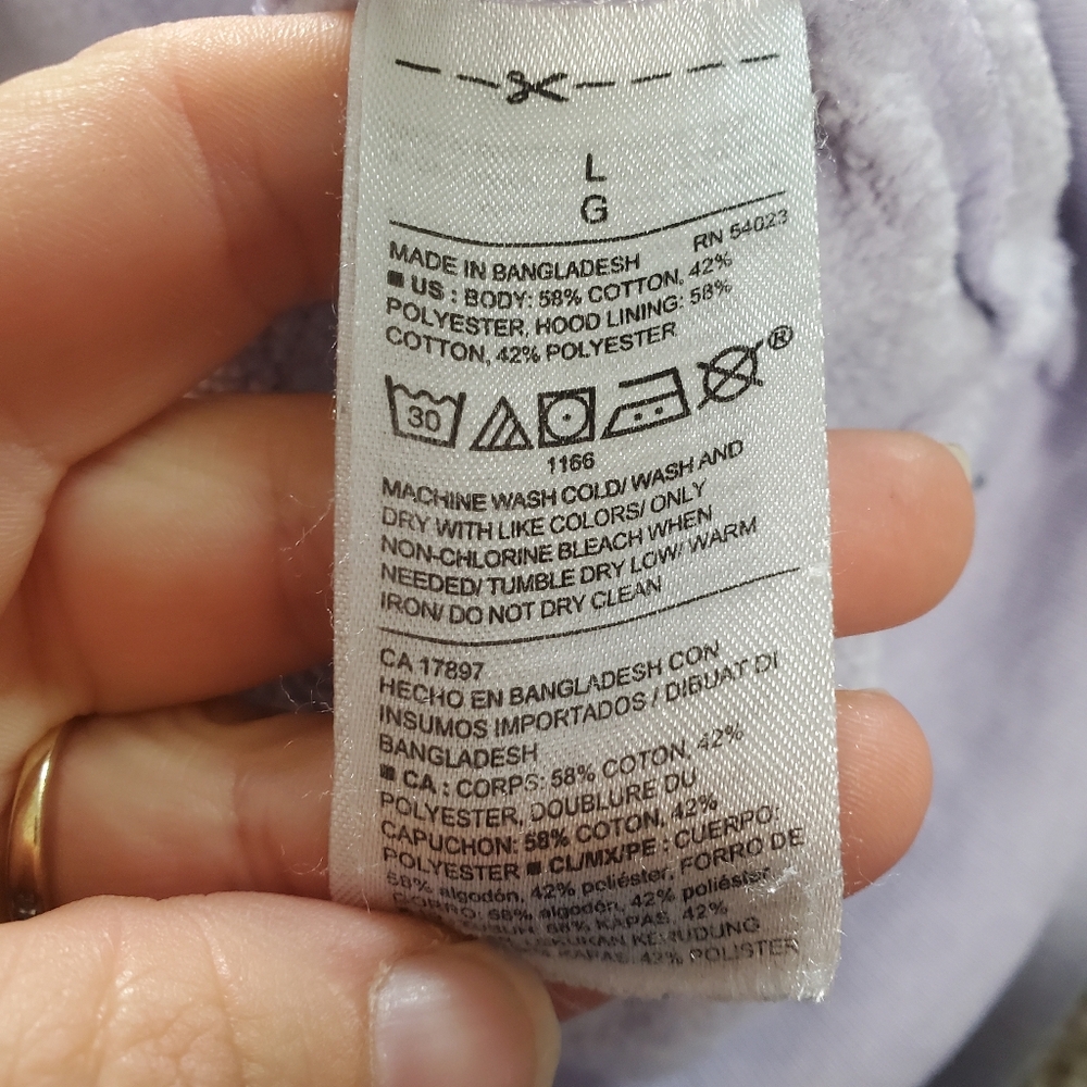 Old Navy Light Purple Lavander Hoodie Sweater Mens Size Large - Picture 5 of 6